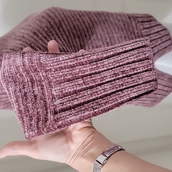 Pink Rose Size XS Mauve/ Dusty Rose Chenille Turtleneck Sweater, Exc. Used Cond. - Picture 7 of 13